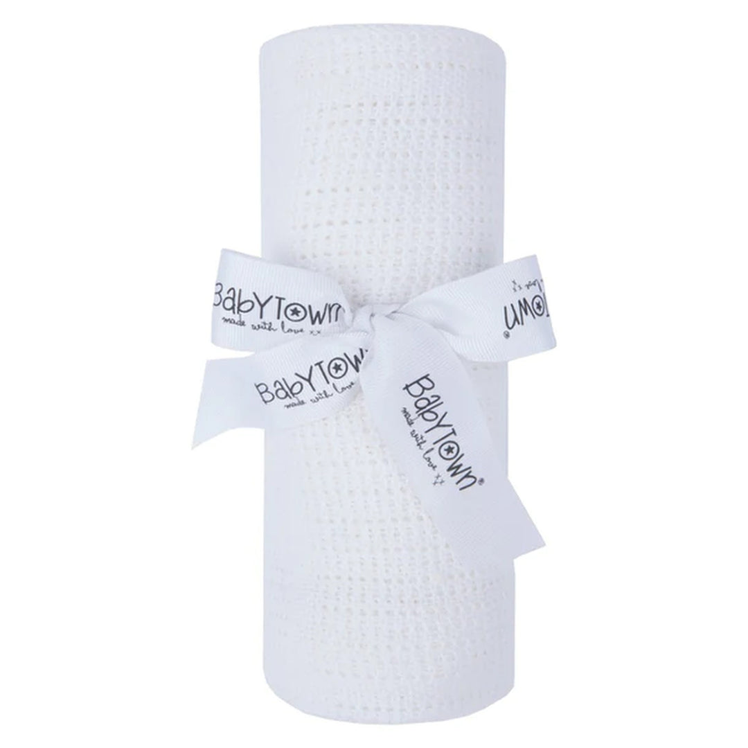 White Cellular Baby Blanket