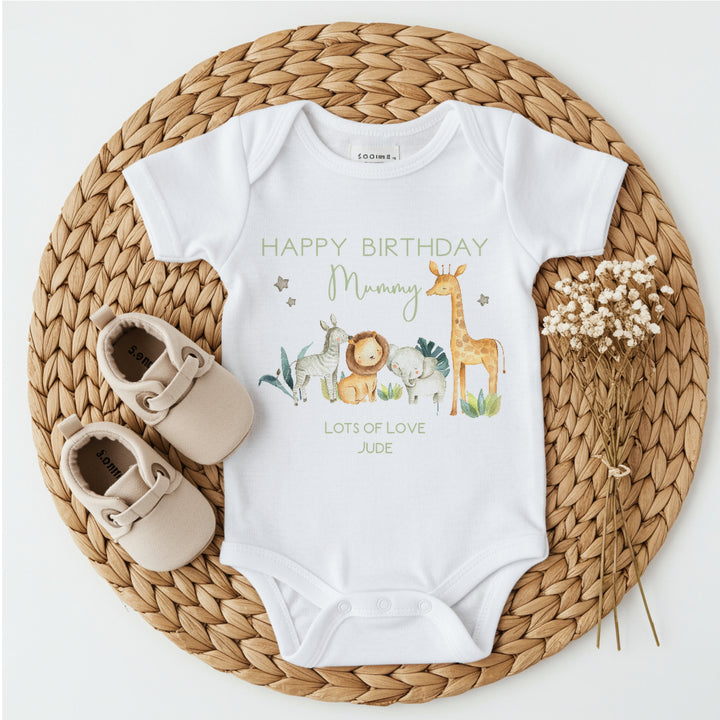Personalised Safai Gang Happy Bithday Mummy Babygrow/Vest