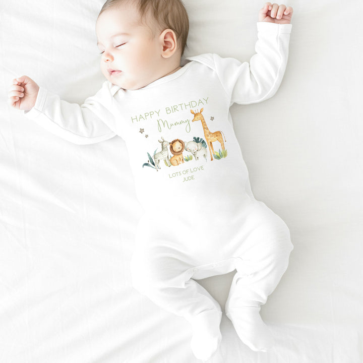 Personalised Safai Gang Happy Bithday Mummy Babygrow/Vest