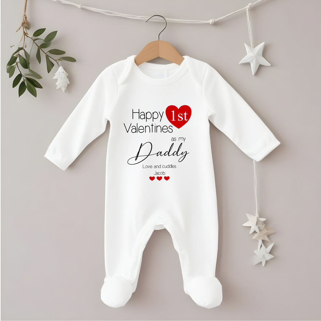 Personalised Happy First Valentines as my Mummy/Daddy Babygrow/Vest