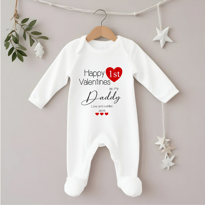 Personalised Happy First Valentines as my Mummy/Daddy Babygrow/Vest