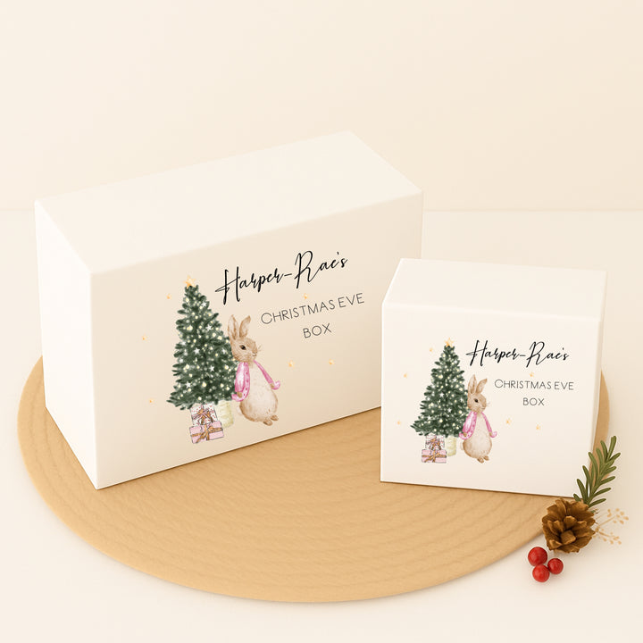 Personalised Pink Rabbit Christmas Eve Box