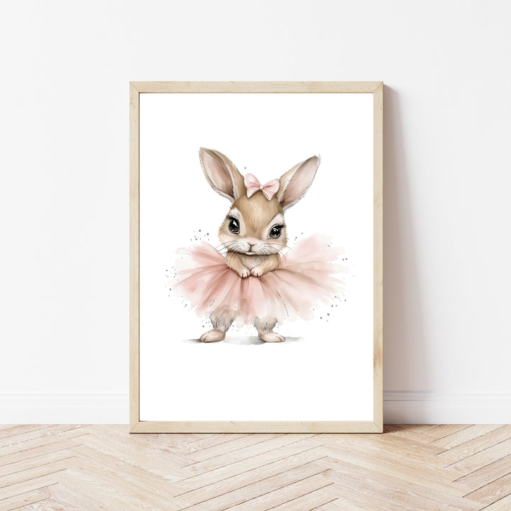Pink Ballerina Bunny Set of 3 Wall Art