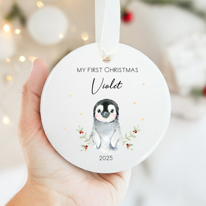 My First Christmas Little Penguin Ceramic Ornament