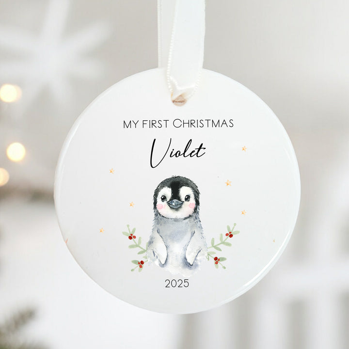 My First Christmas Little Penguin Ceramic Ornament