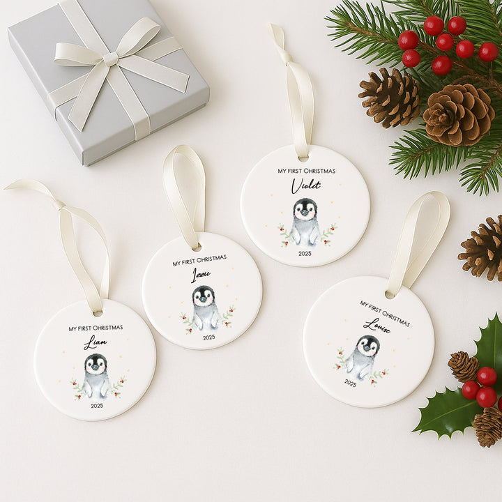 My First Christmas Little Penguin Ceramic Ornament