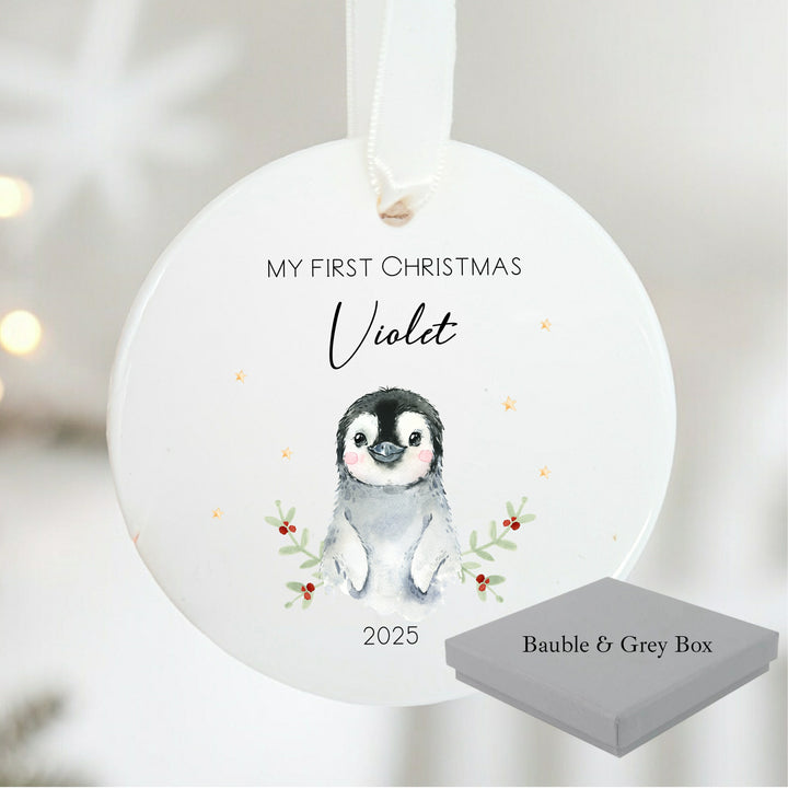 My First Christmas Little Penguin Ceramic Ornament