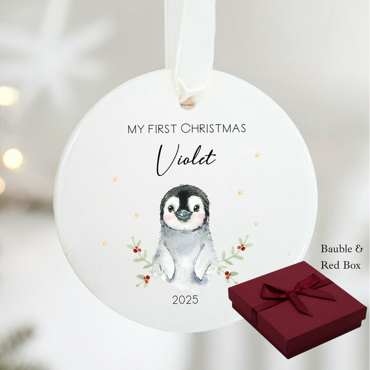 My First Christmas Little Penguin Ceramic Ornament
