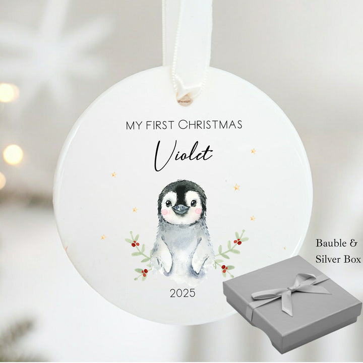 My First Christmas Little Penguin Ceramic Ornament