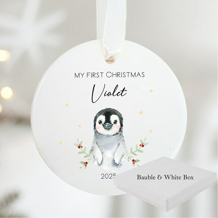 My First Christmas Little Penguin Ceramic Ornament