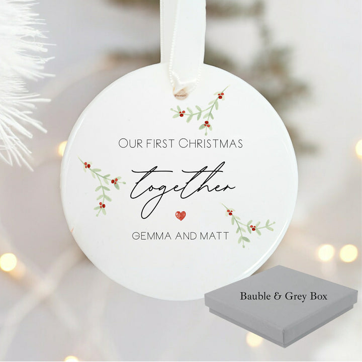 Our First Christmas Together as a Couple Ceramic Ornament