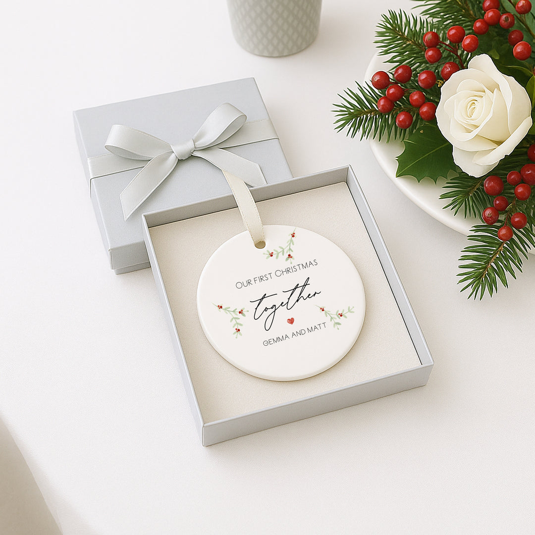 Our First Christmas Together as a Couple Ceramic Ornament