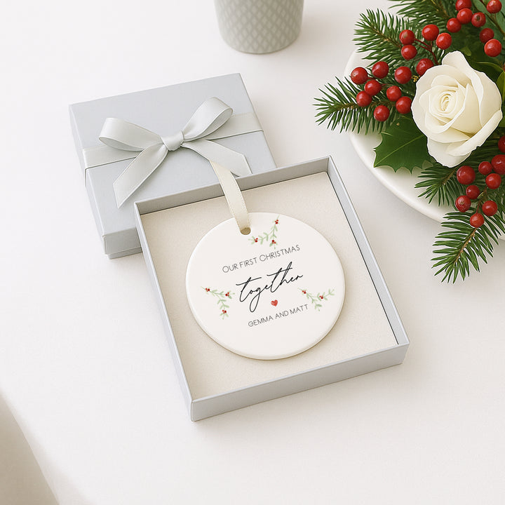 Our First Christmas Together as a Couple Ceramic Ornament
