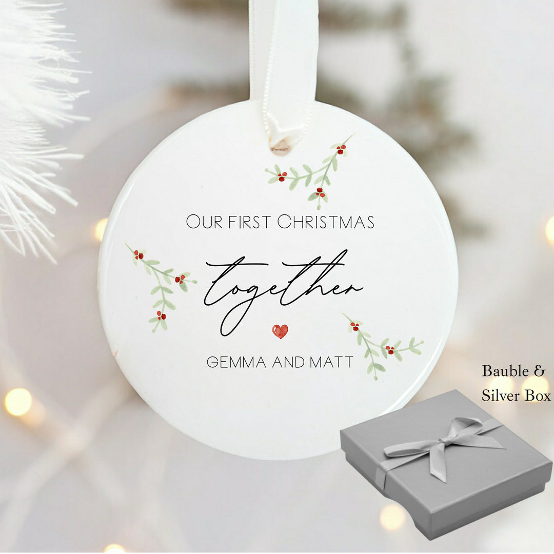 Our First Christmas Together as a Couple Ceramic Ornament