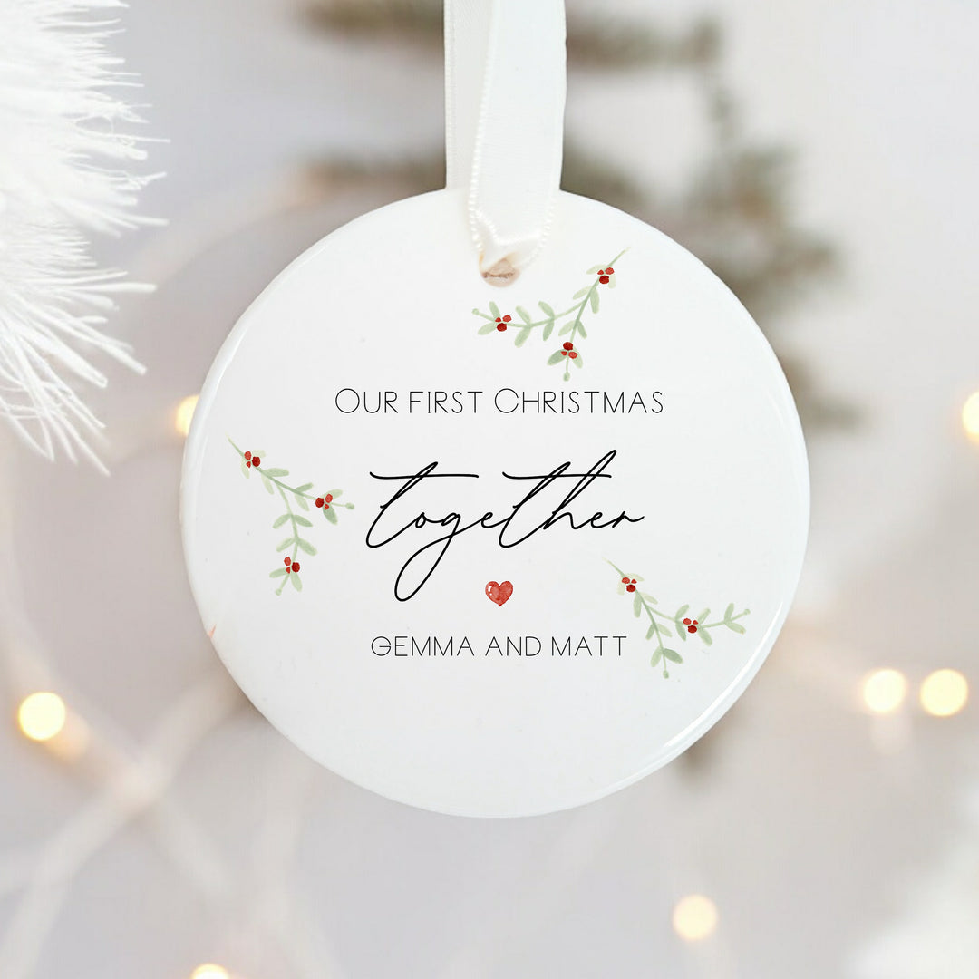Our First Christmas Together as a Couple Ceramic Ornament