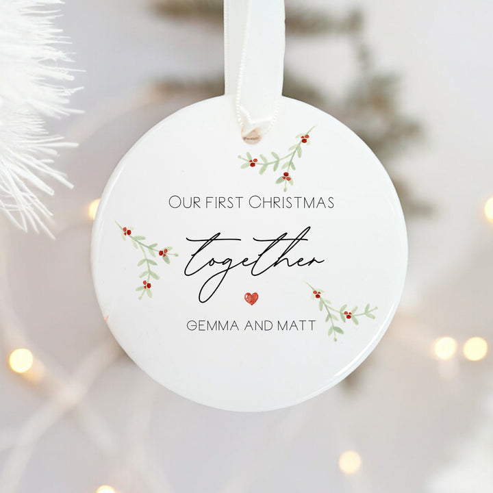 Our First Christmas Together as a Couple Ceramic Ornament