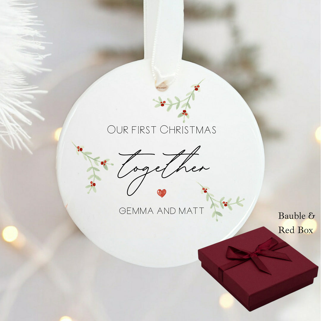 Our First Christmas Together as a Couple Ceramic Ornament