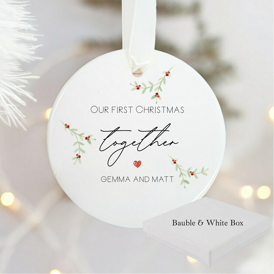 Our First Christmas Together as a Couple Ceramic Ornament