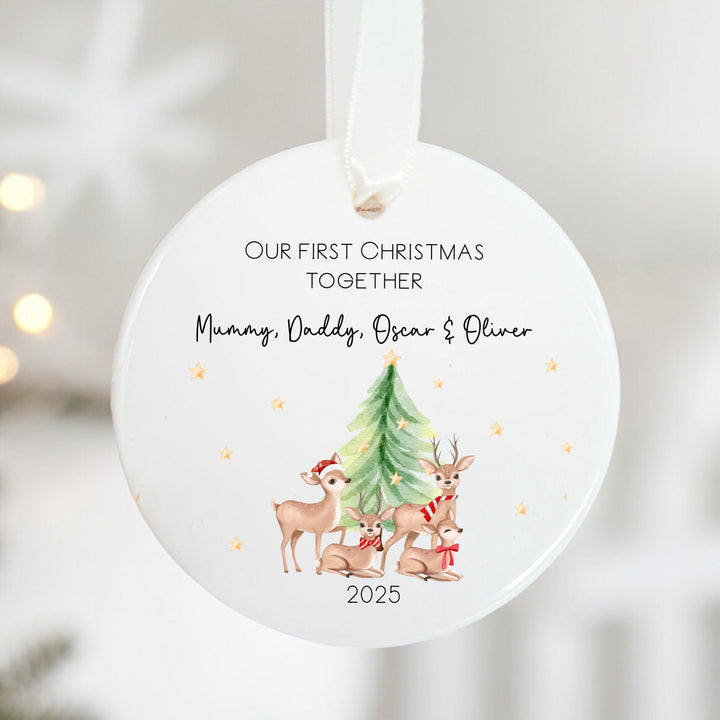 Personalised Our First Christmas Together Ceramic Bauble