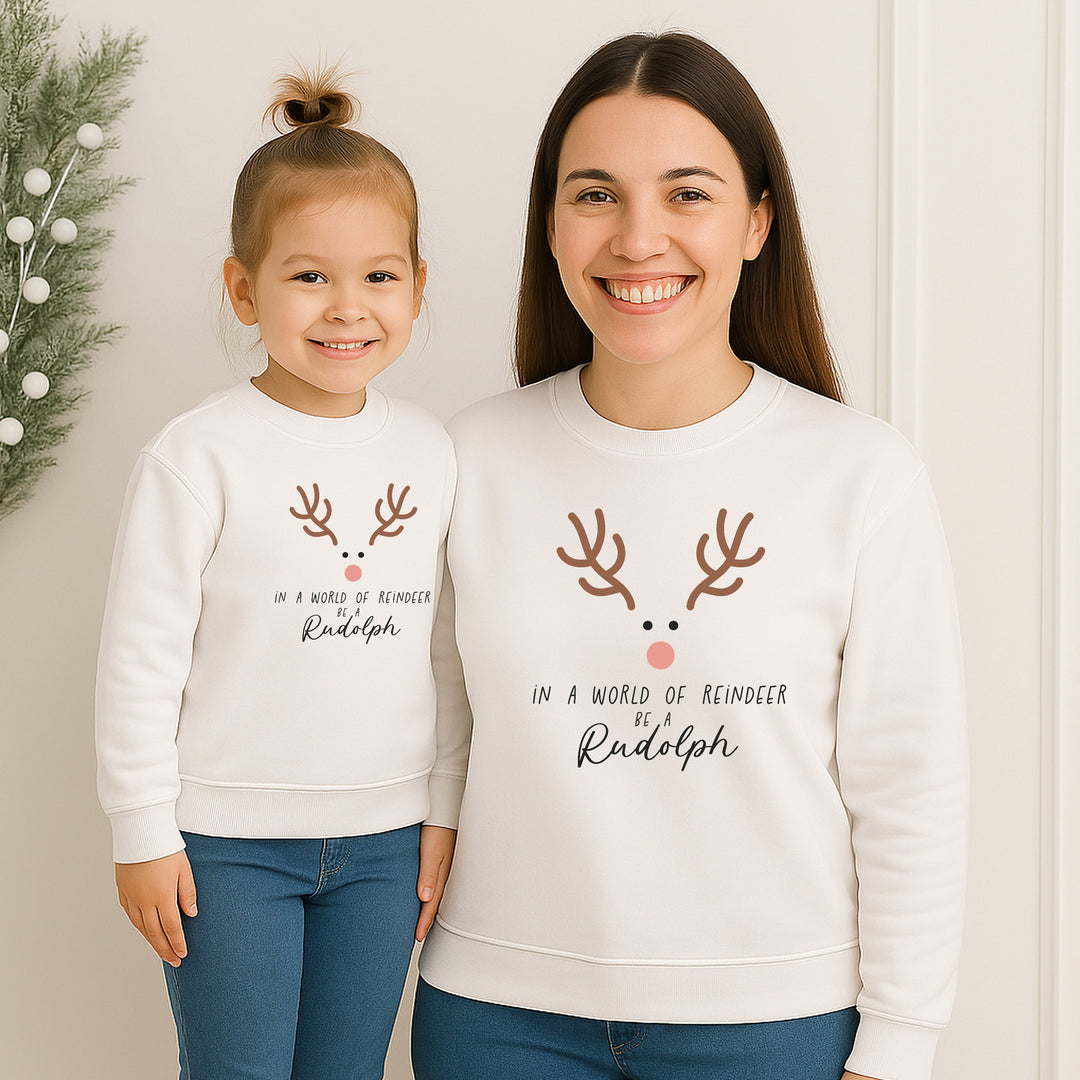 Be a Rudolph Christmas Matching Sweatshirt/Babygrow