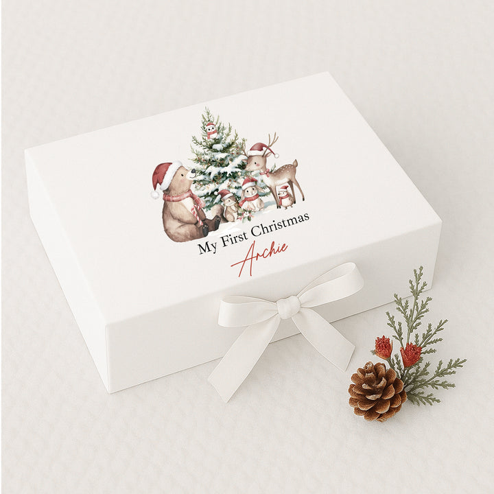 Personalised Woodlands Bear Christmas Eve Box