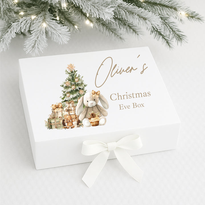 Personalised Beige Bunny Christmas Eve Box