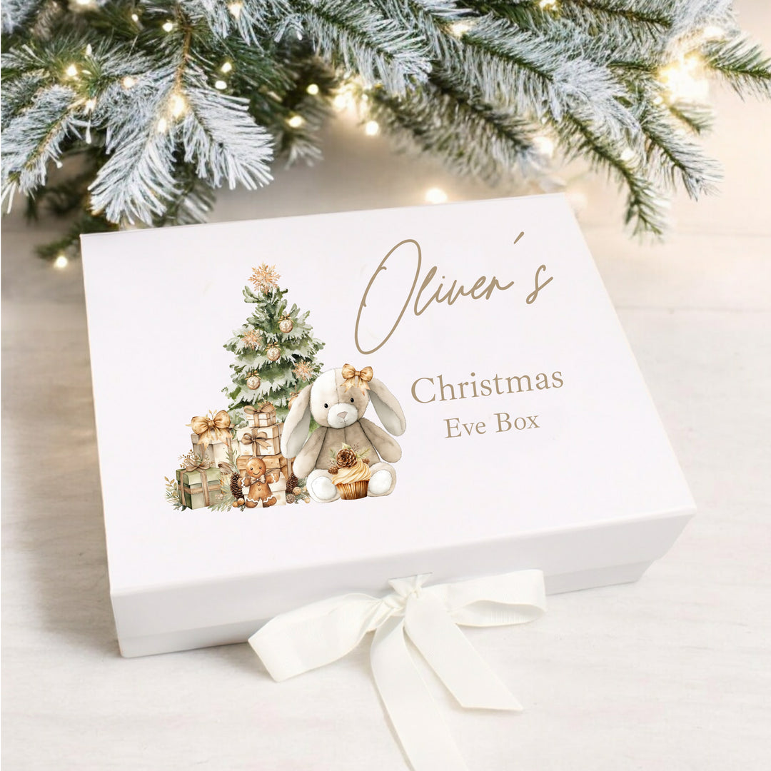 Personalised Beige Bunny Christmas Eve Box