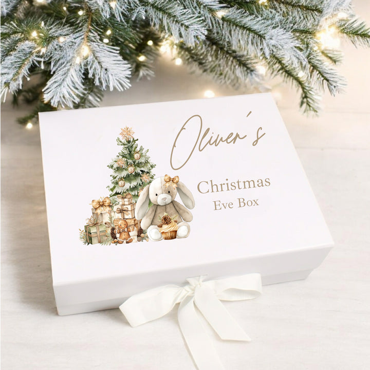 Personalised Beige Bunny Christmas Eve Box