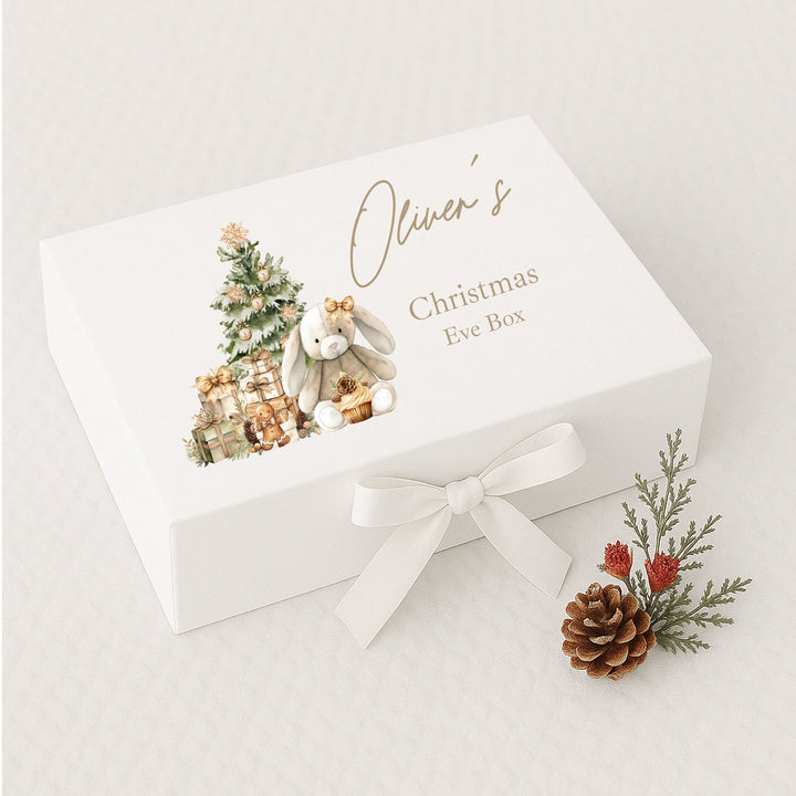 Personalised Beige Bunny Christmas Eve Box