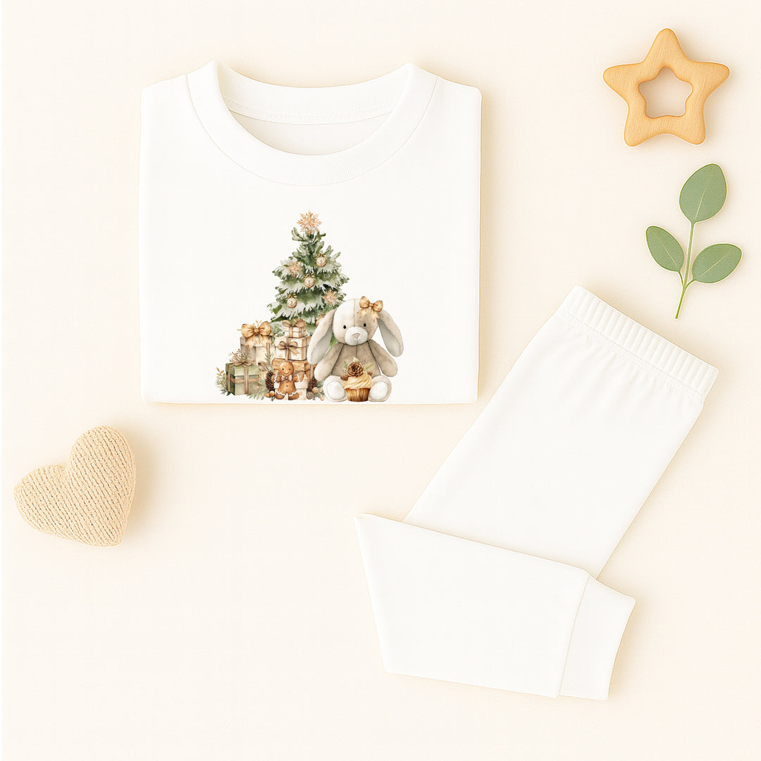 Personalised Beige Rabbit Christmas Pyjamas