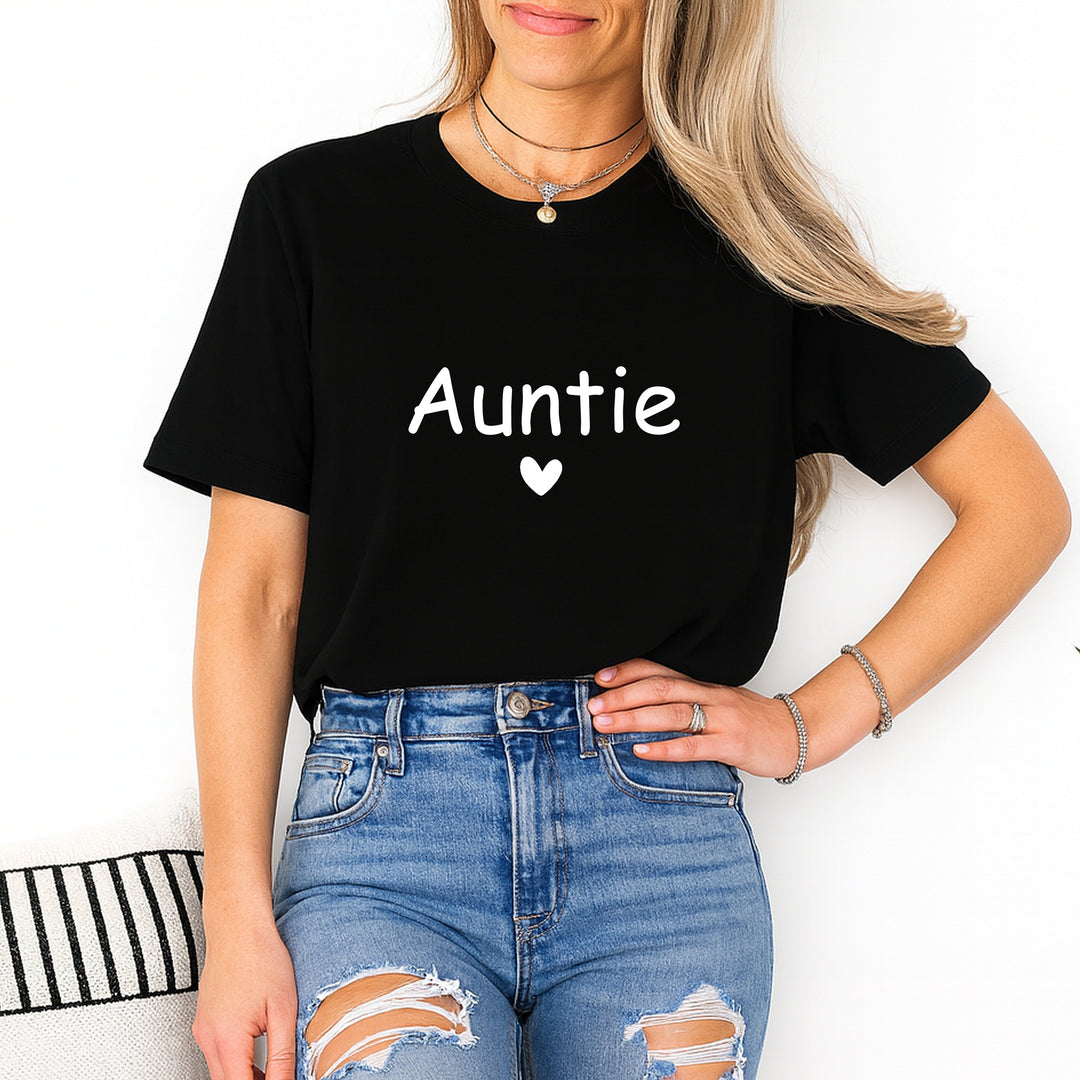 Aunties Bestie Black Heart Matching Outfits