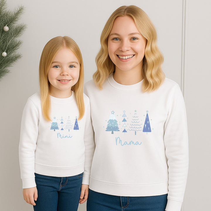 Blue Christmas Tree Mum & Mini Sweatshirt/Babygrow