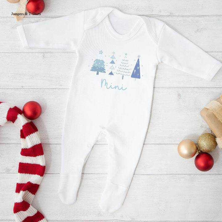 Blue Christmas Tree Mum & Mini Sweatshirt/Babygrow