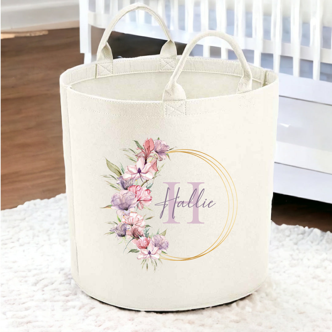 Personalised Boho Wreath Toy Tub