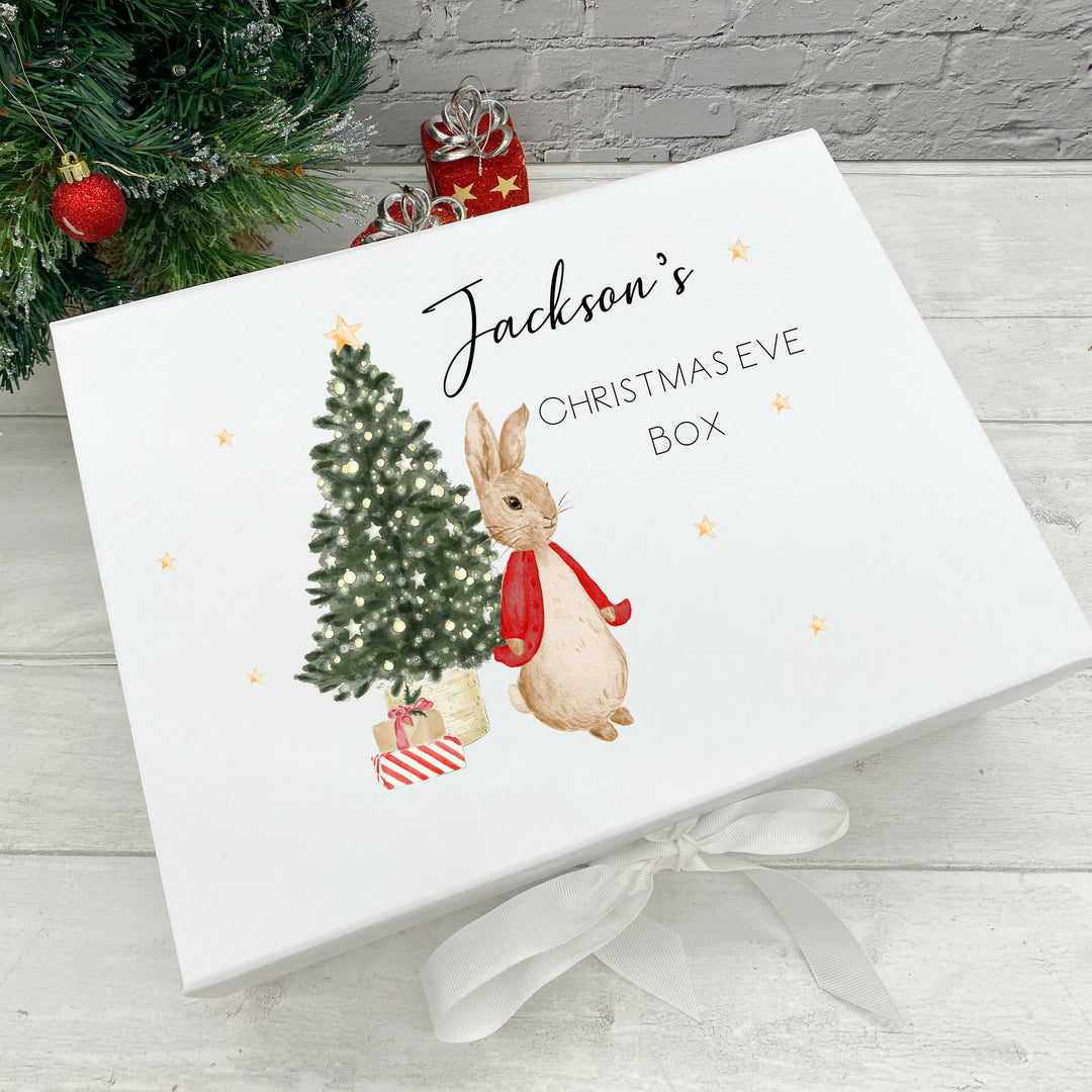 Personalised Red Rabbit Christmas Eve Box