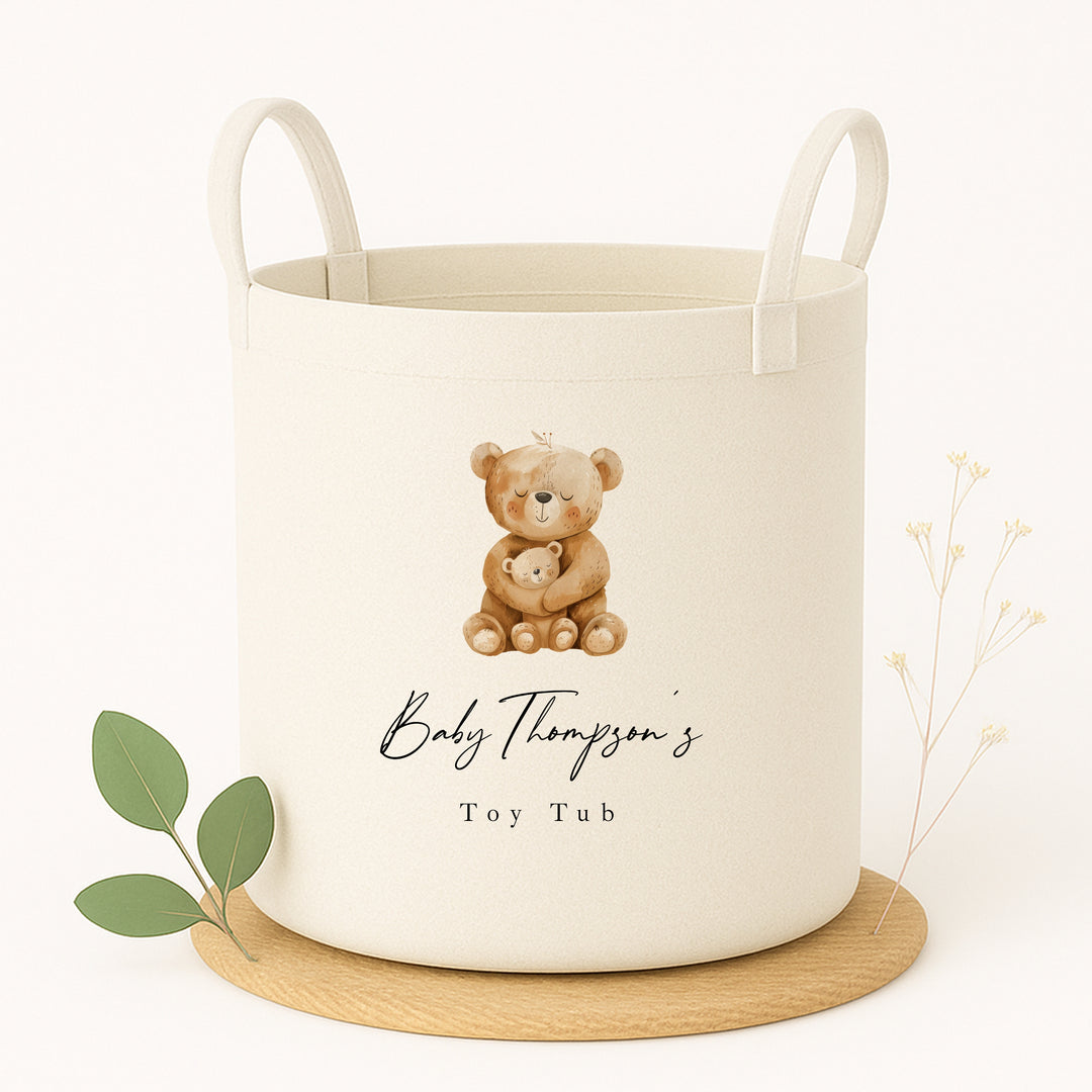 Personalised Brown Bears Toy Tub