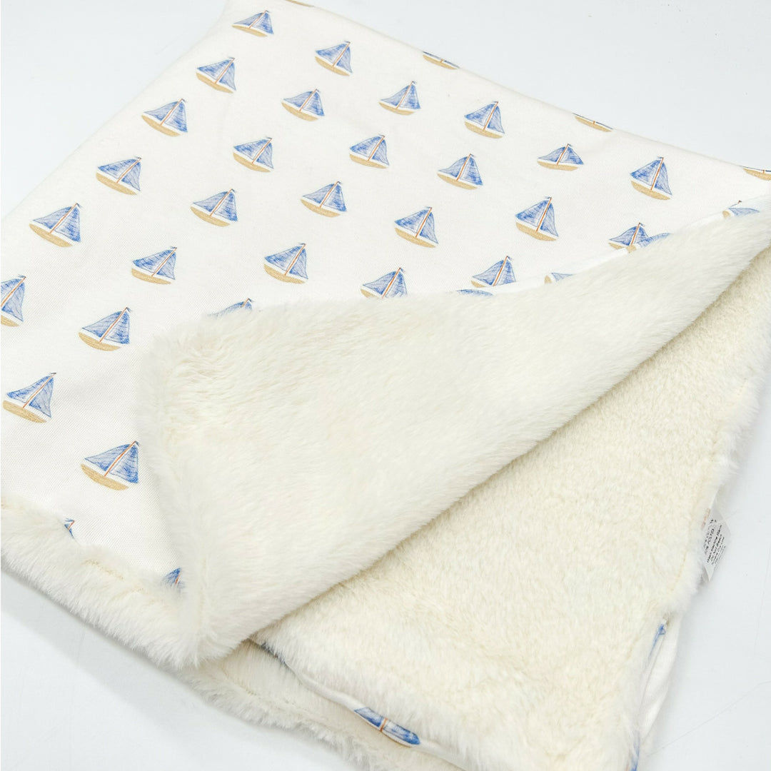 Personalised Embroidered Boats Blanket