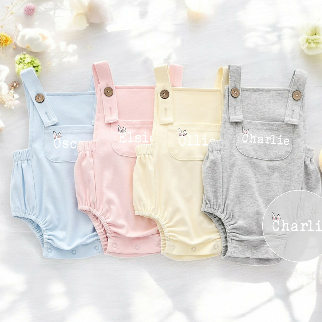 Personalised Easter Bunny ears dungarees