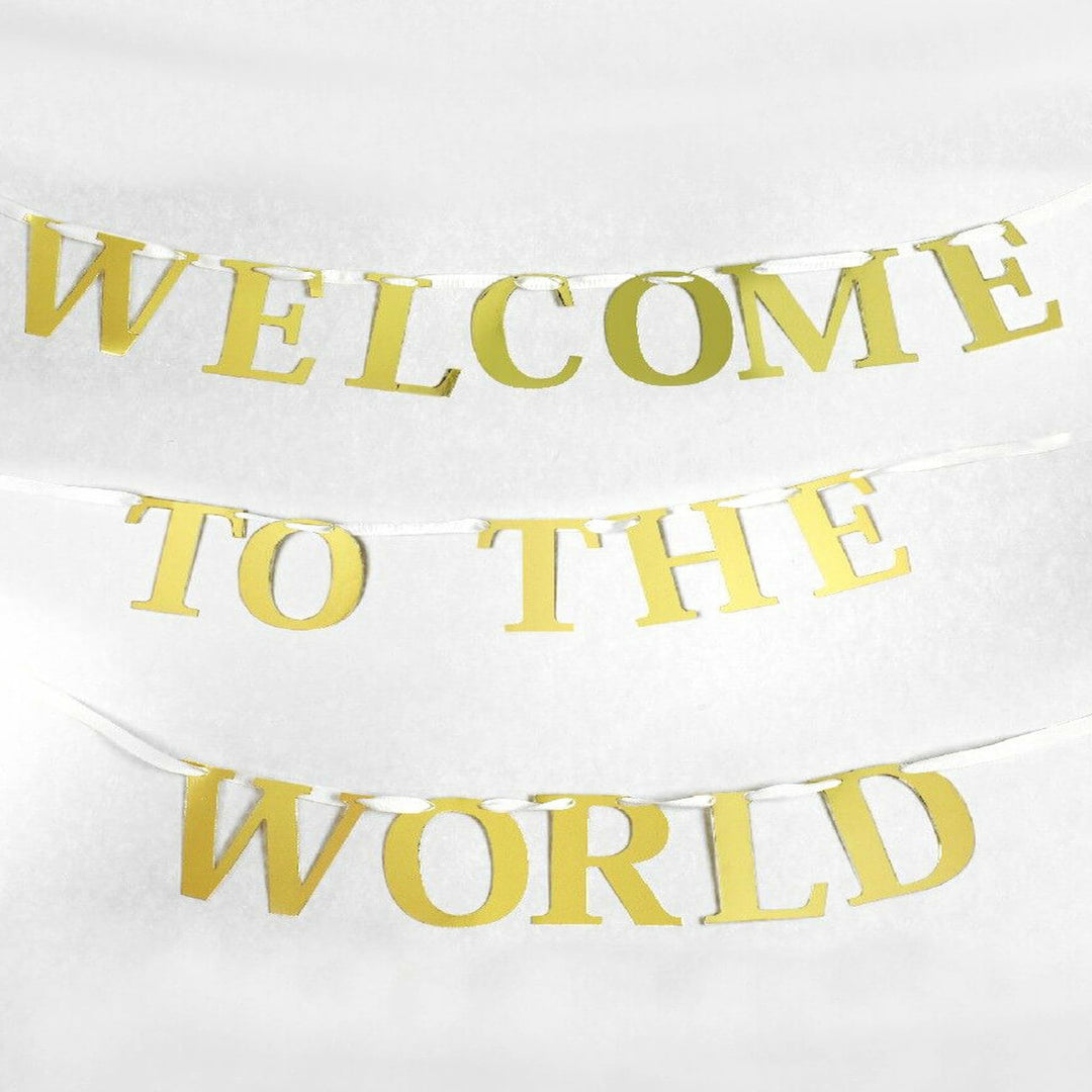 Welcome To The World Letter Bunting