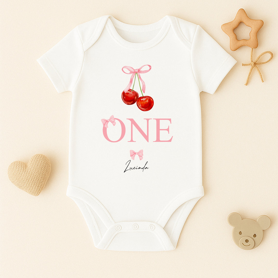 Personalised Red Cherries Birthday Vest