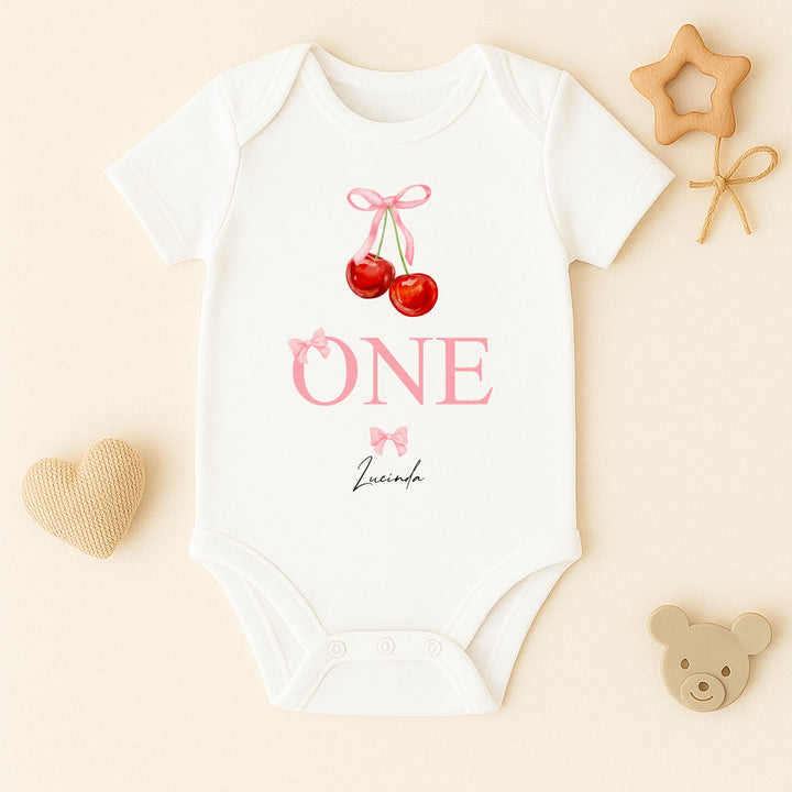 Personalised Red Cherries Birthday Vest