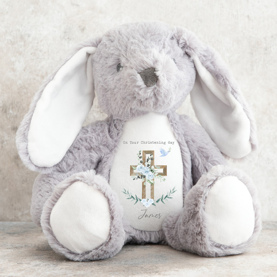 Personalised Boys Christening Rabbit Bunny/Teddy