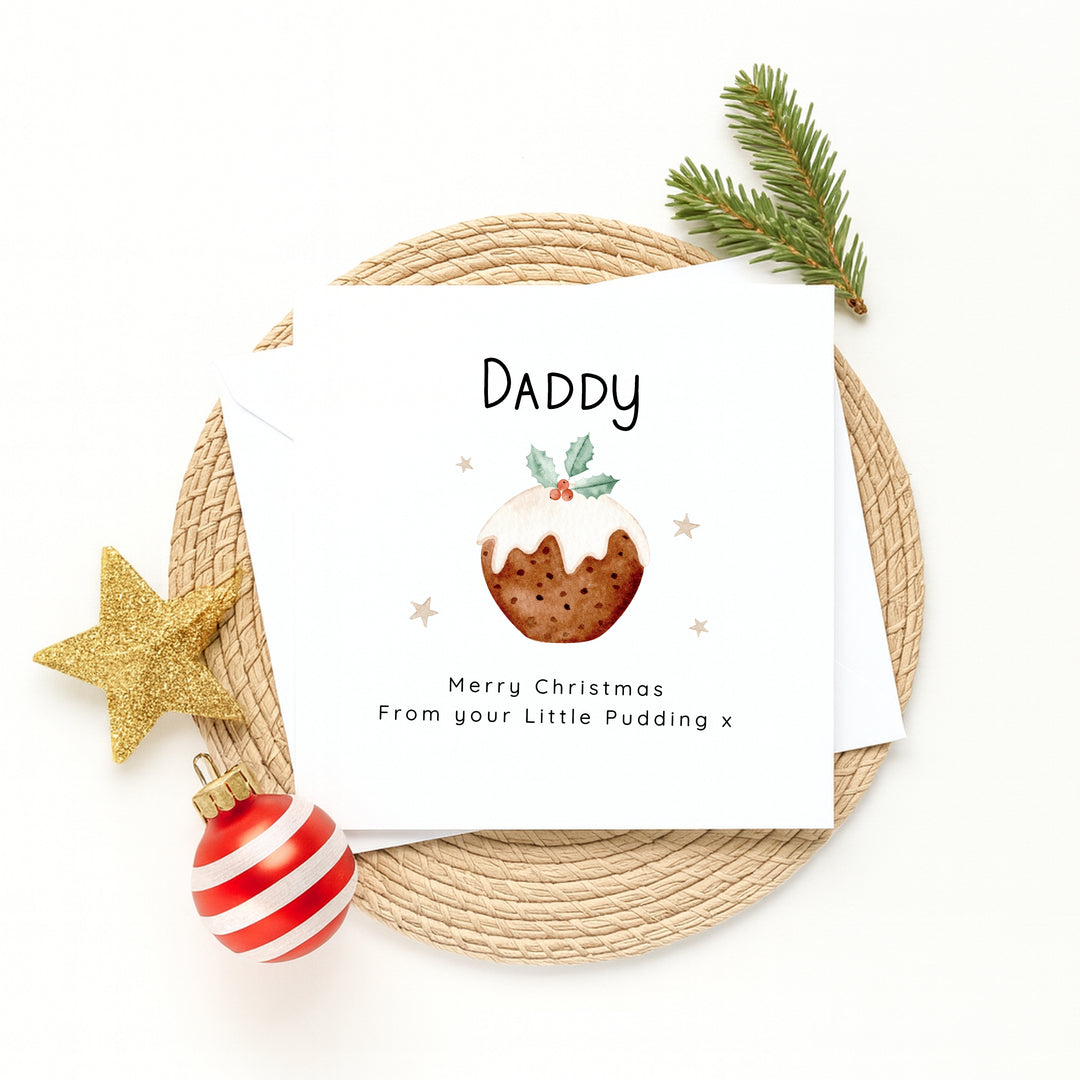 Personalised From Your Little Pudding Christmas Card