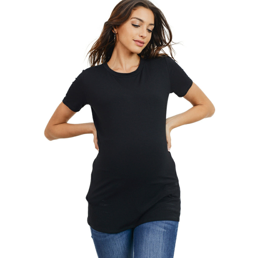 Jersey Round Neck Short Sleeve Top