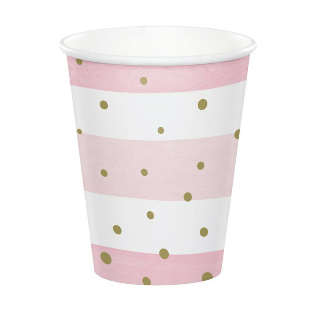 Pink and Gold Celebration Paper Cups