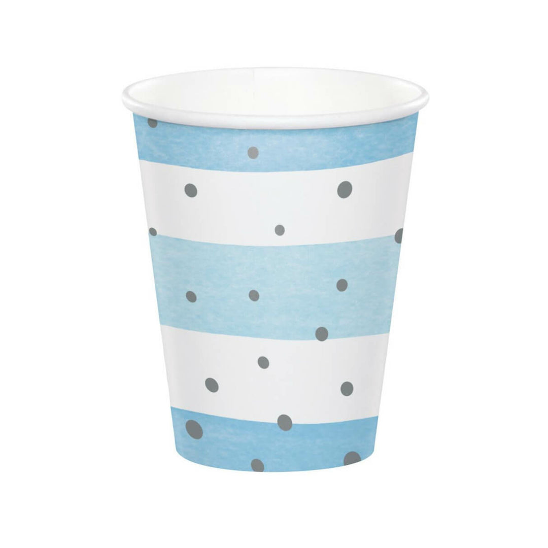 Blue and Silver Celebration Paper Cups