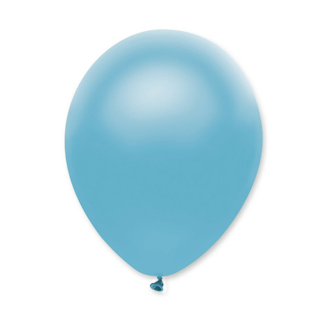 Sky Blue Pearlescent Solid Colour Latex Balloons (Box of 50)