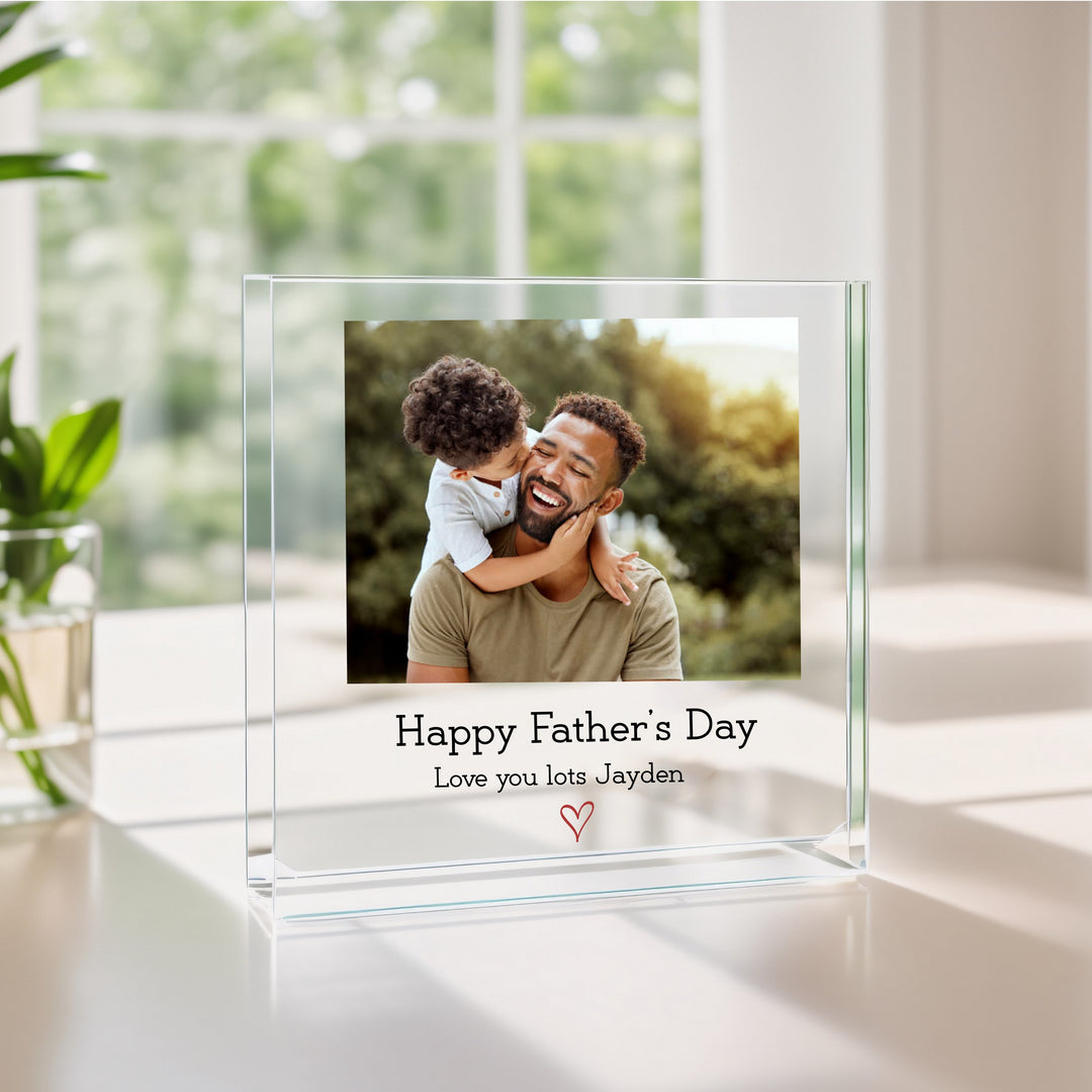 Personalised Photo Happy Father's Day Acrylic Block