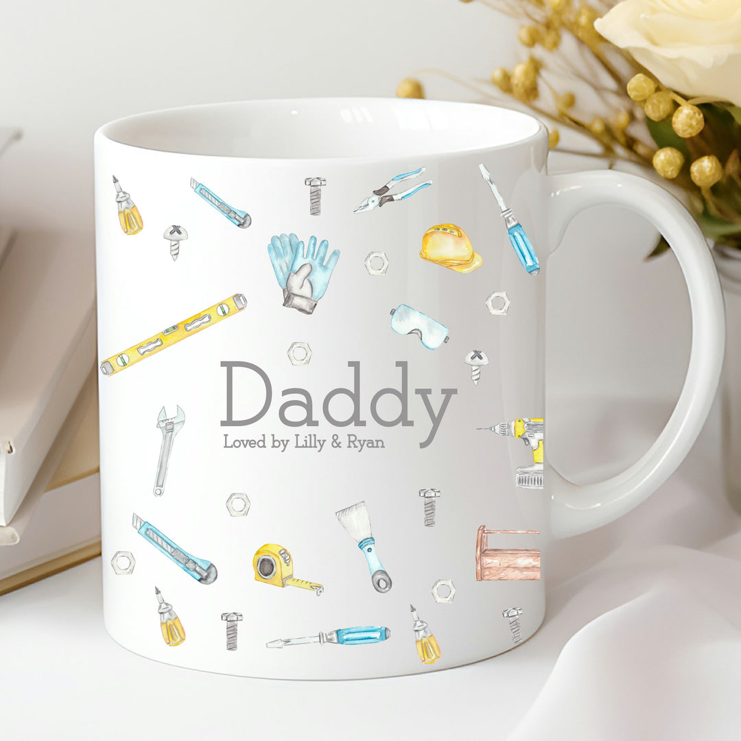 Personalised This Daddy Is Loved By Tools Mug