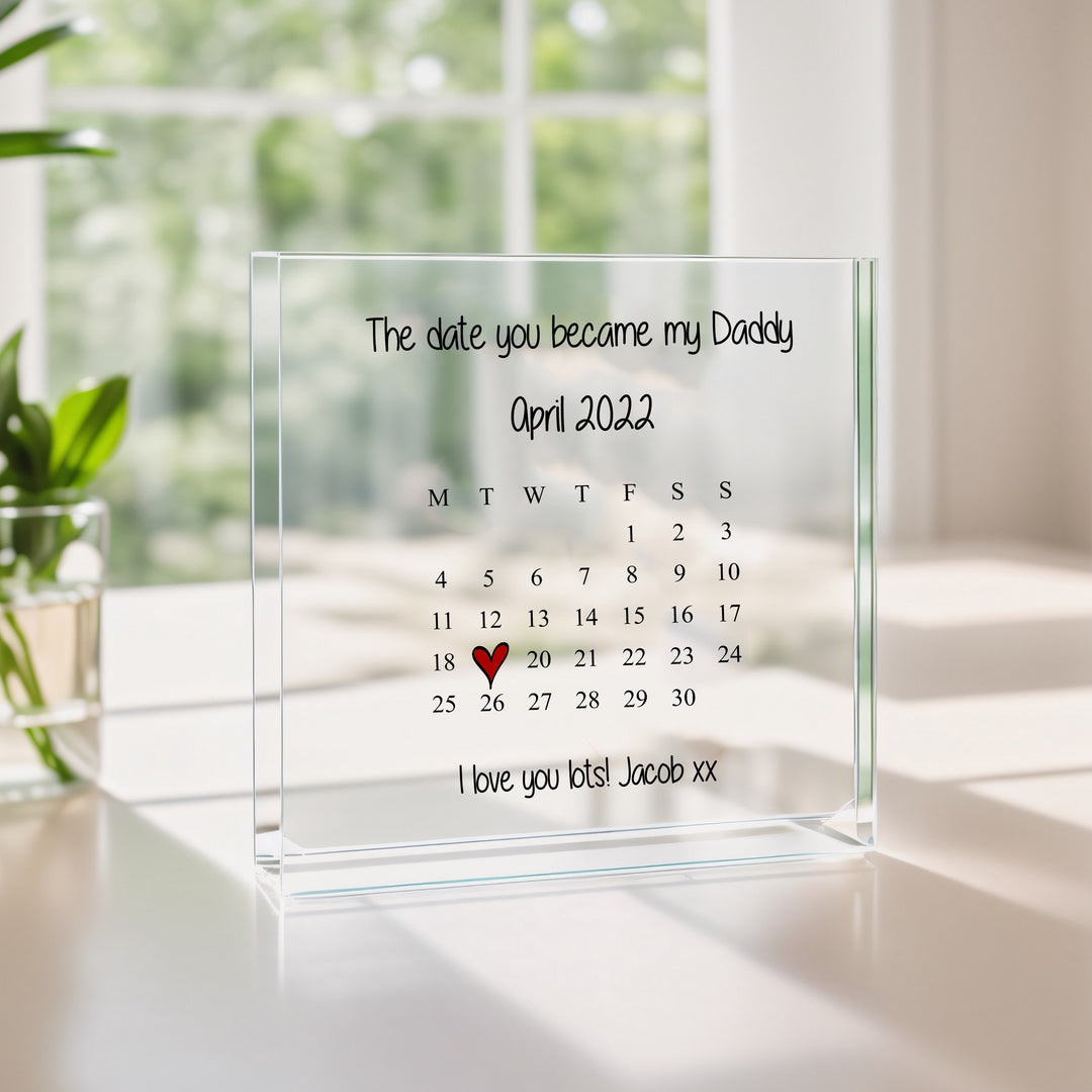 Personalised Date You Became My Daddy Acrylic Block